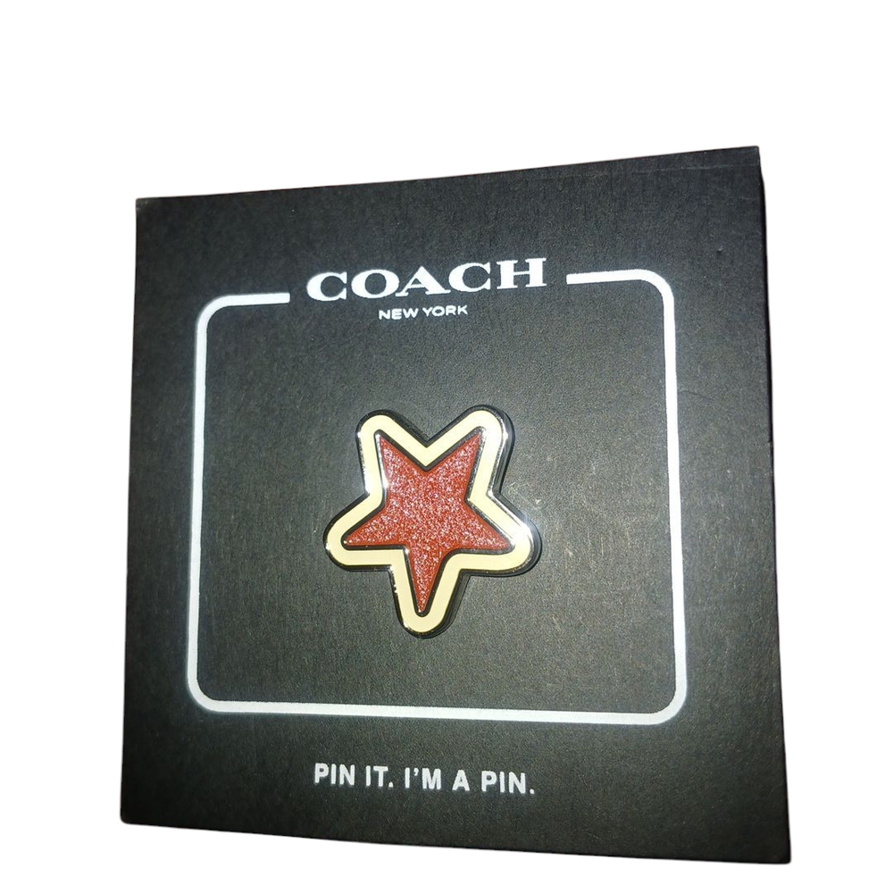 Coach Red and Gold Star Brooch